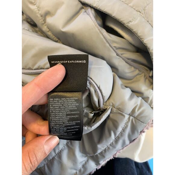 The North Face Jacket Girls 14/16 Gray and lavender Reversible Fleece Lg - Picture 12 of 12